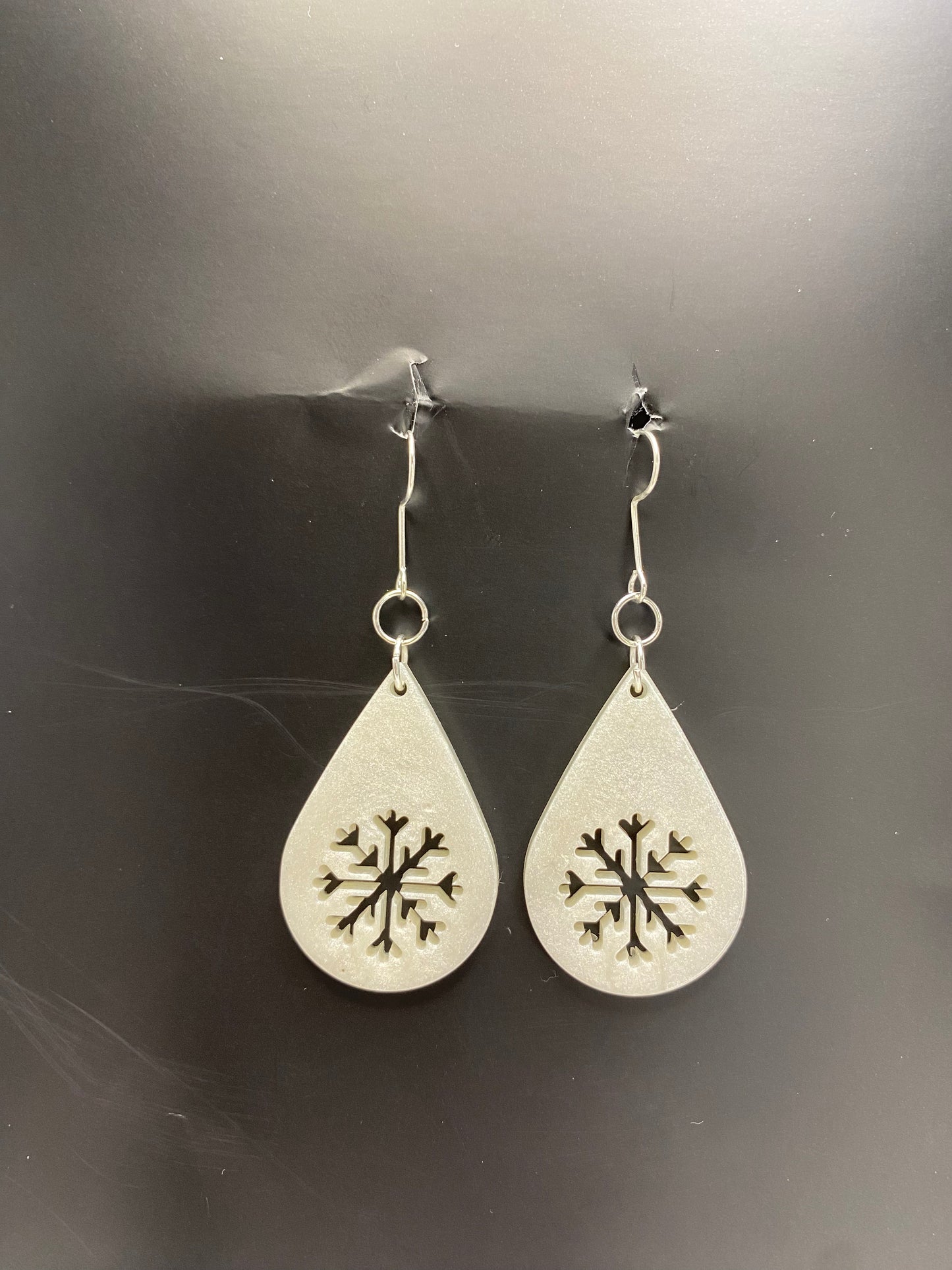 Snowflake Teardrop Earrings