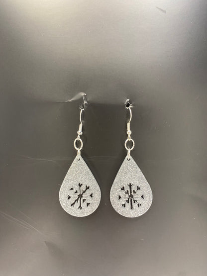 Snowflake Teardrop Earrings