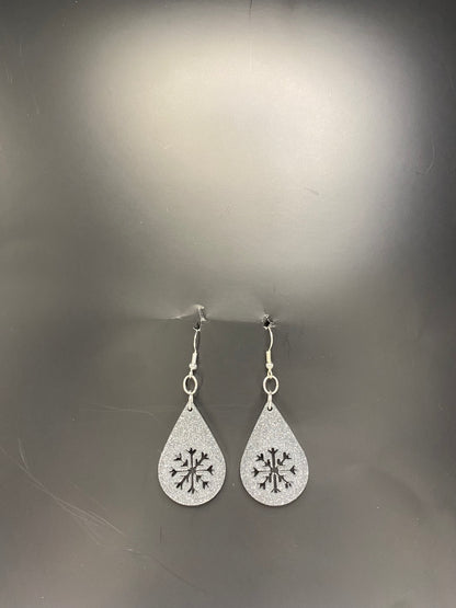 Snowflake Teardrop Earrings