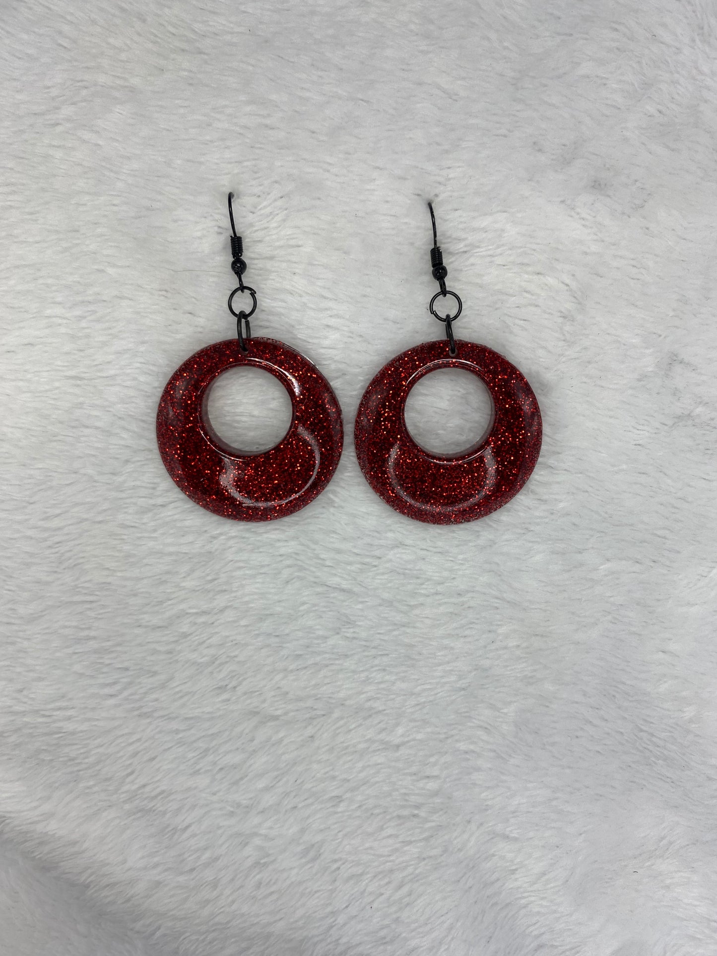 Red Glitter Earrings