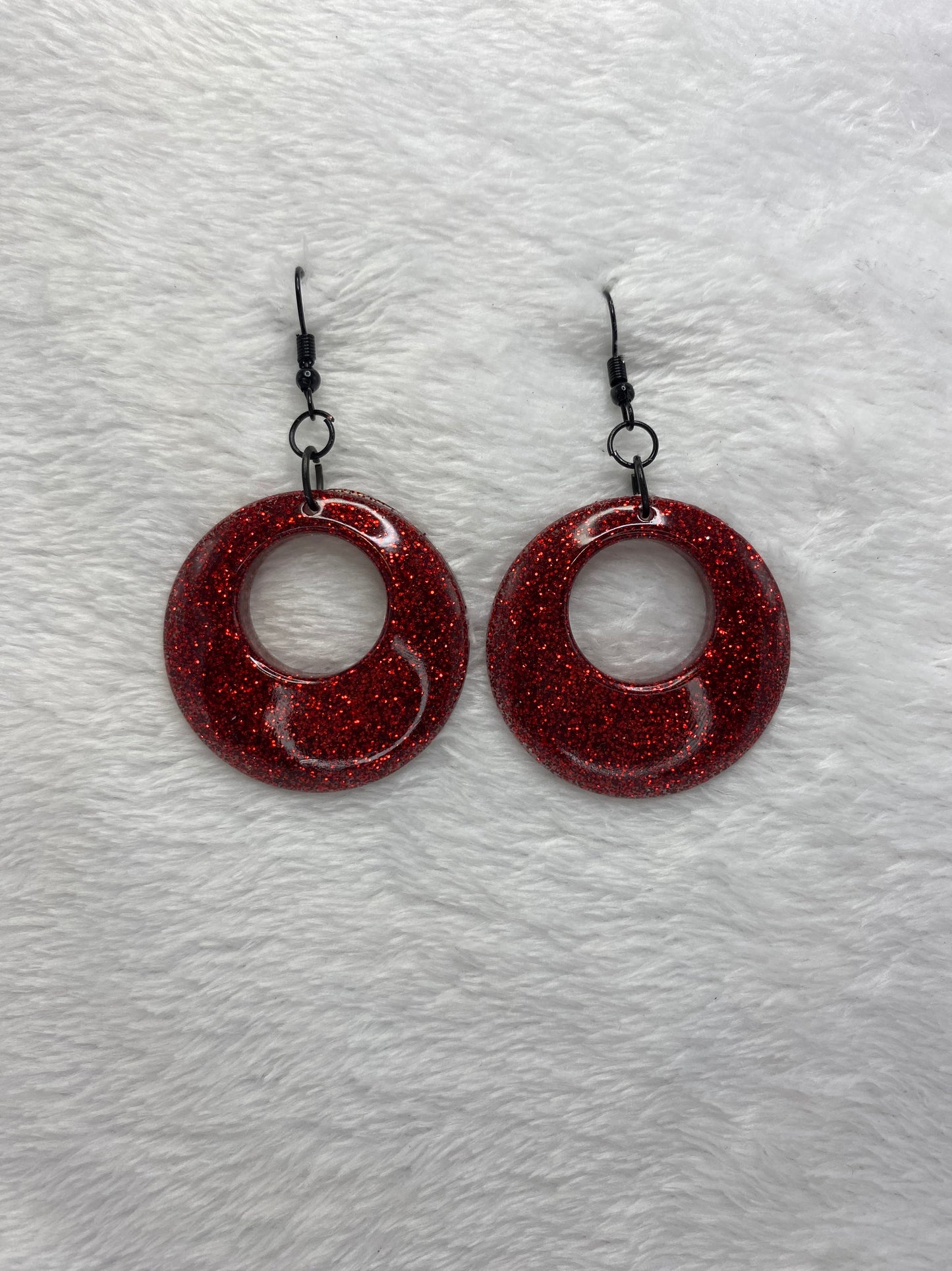 Red Glitter Earrings