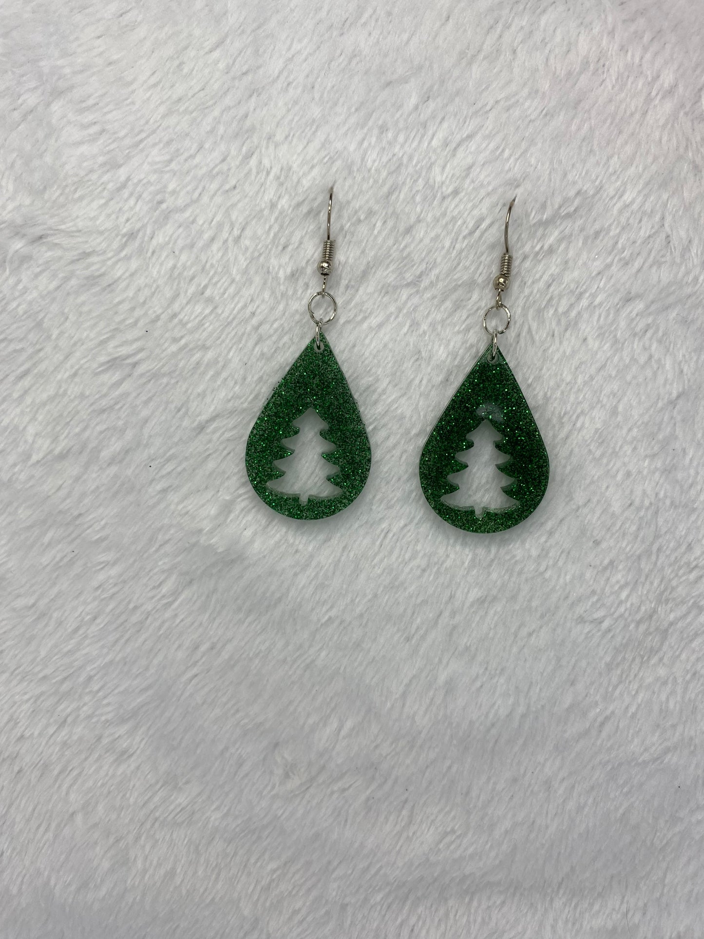 Glitter Tree Earrings