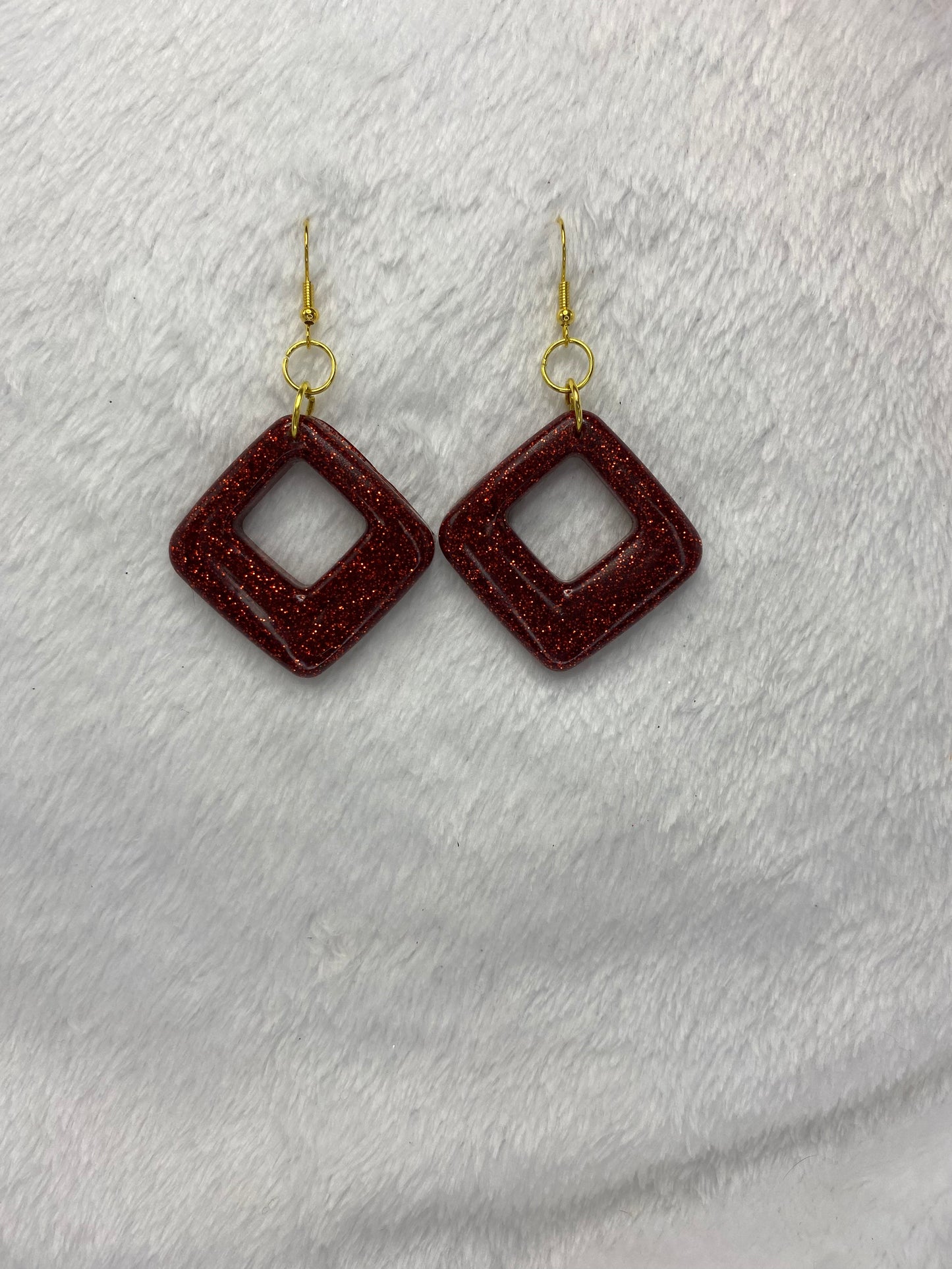 Red Glitter Earrings