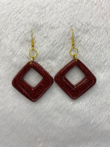 Red Glitter Earrings