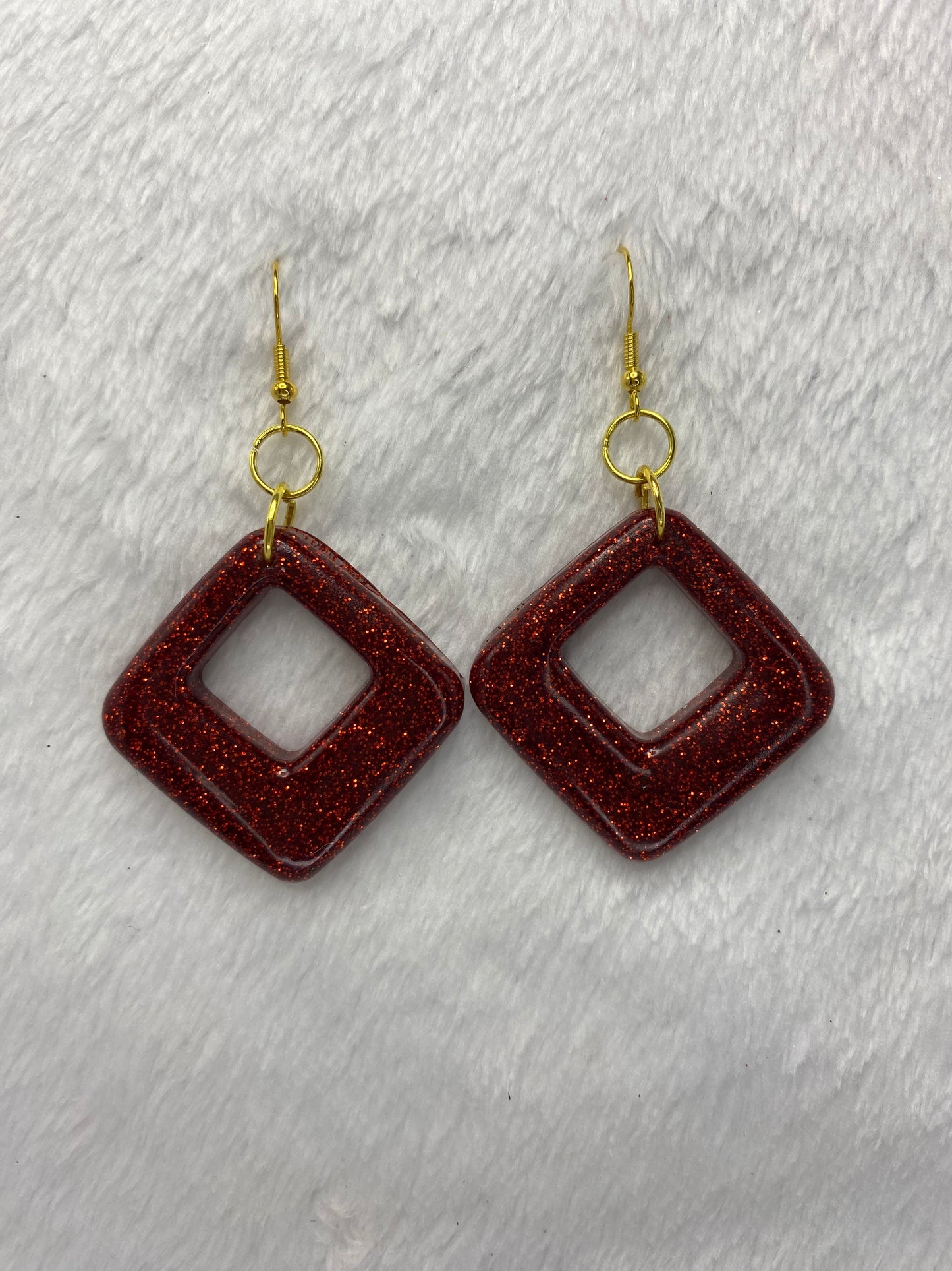 Red Glitter Earrings