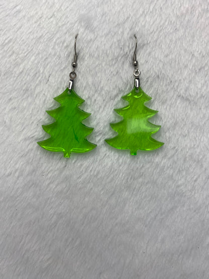 Green Tree Earrings