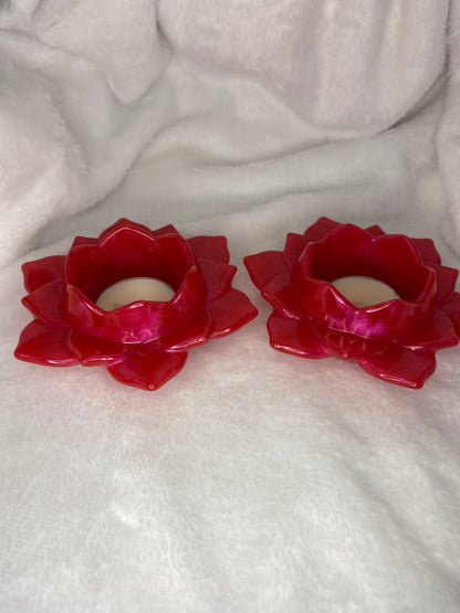 Lotus Tea Light Holders Set of 2