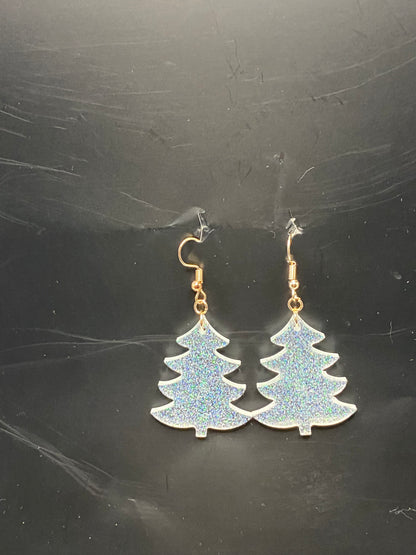 Glitter Tree Earrings