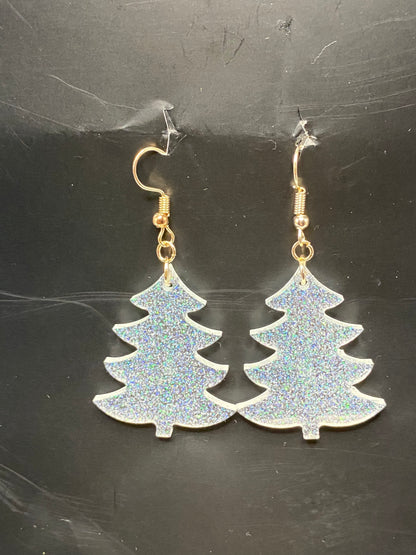 Glitter Tree Earrings