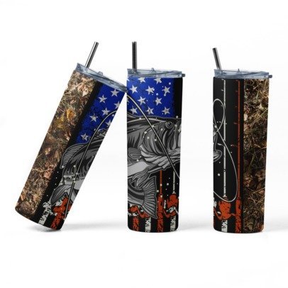 20 oz. Skinny Sublimation Tumblers- Hunting/Fishing