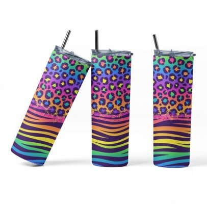 20 oz. Skinny Sublimated Tumblers- Animal Prints
