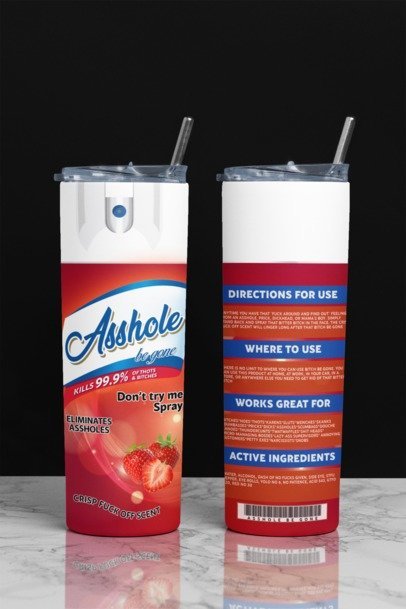 20 oz. Skinny Sublimation Tumblers- Be Gone Sprays