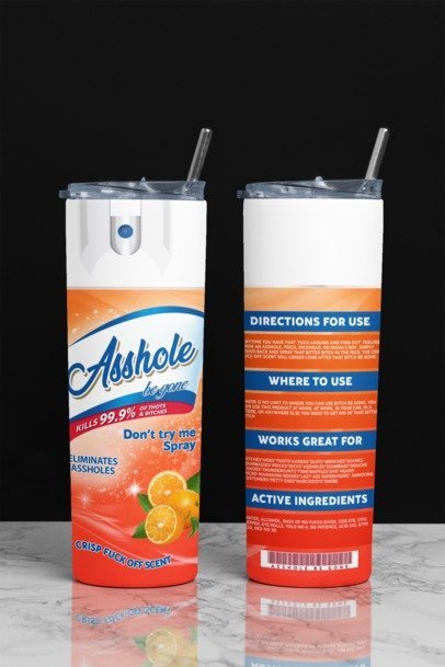 20 oz. Skinny Sublimation Tumblers- Be Gone Sprays