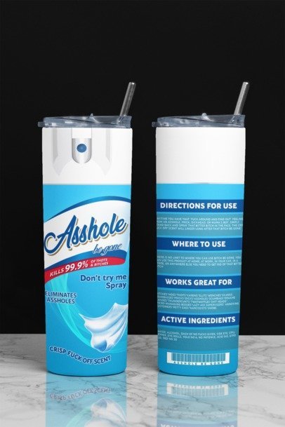 20 oz. Skinny Sublimation Tumblers- Be Gone Sprays