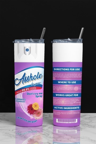 20 oz. Skinny Sublimation Tumblers- Be Gone Sprays