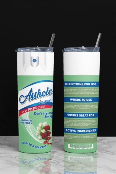 20 oz. Skinny Sublimation Tumblers- Be Gone Sprays