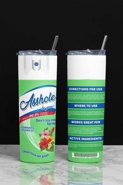 20 oz. Skinny Sublimation Tumblers- Be Gone Sprays