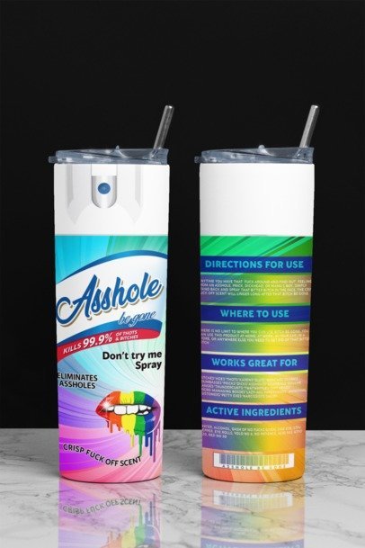 20 oz. Skinny Sublimation Tumblers- Be Gone Sprays