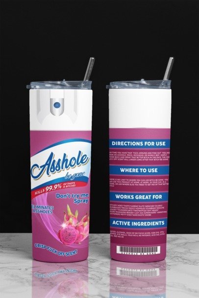 20 oz. Skinny Sublimation Tumblers- Be Gone Sprays