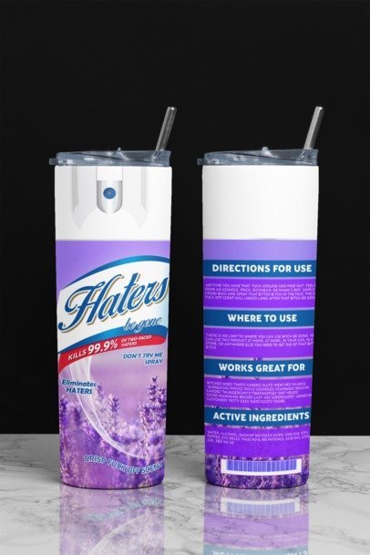 20 oz. Skinny Sublimation Tumblers- Be Gone Sprays