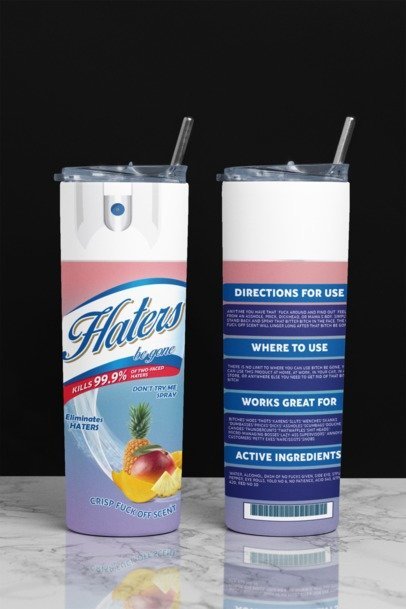 20 oz. Skinny Sublimation Tumblers- Be Gone Sprays