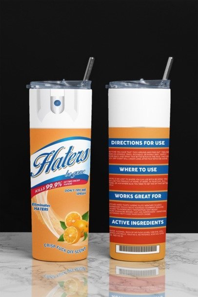20 oz. Skinny Sublimation Tumblers- Be Gone Sprays