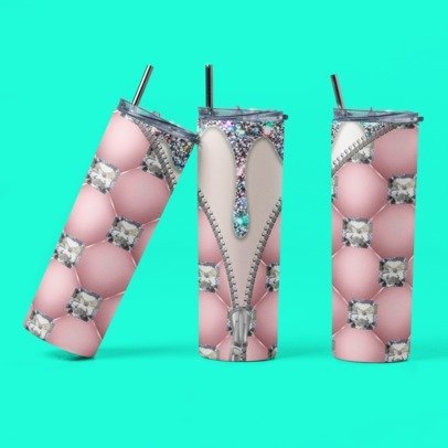 20 oz. Skinny Sublimation Tumbler- Blinging Drips