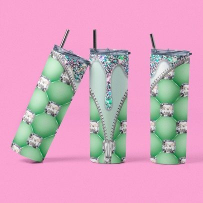 20 oz. Skinny Sublimation Tumbler- Blinging Drips