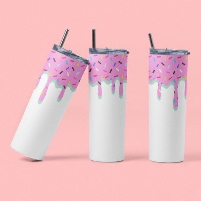 20 0z. Skinny Sublimation Tumblers- Candy Drips