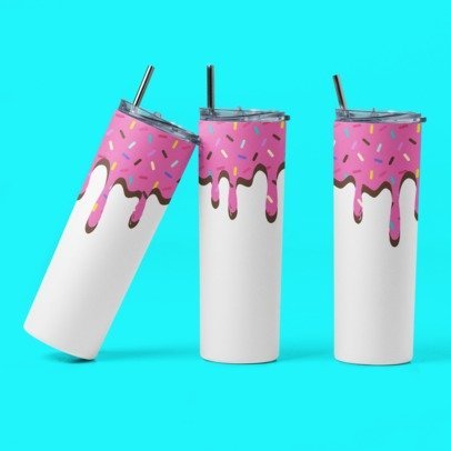20 0z. Skinny Sublimation Tumblers- Candy Drips