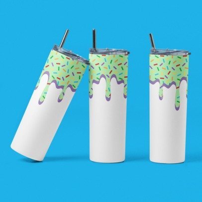 20 0z. Skinny Sublimation Tumblers- Candy Drips