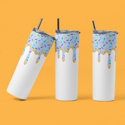20 0z. Skinny Sublimation Tumblers- Candy Drips