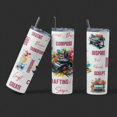 20 oz Skinny Sublimation Occupation Tumblers