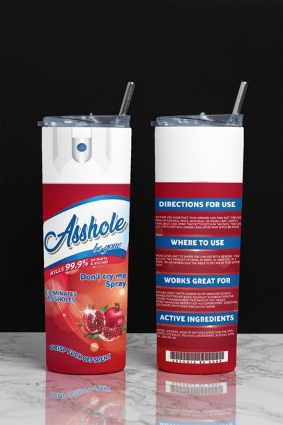 20 oz. Skinny Sublimation Tumblers- Be Gone Sprays