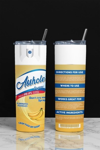 20 oz. Skinny Sublimation Tumblers- Be Gone Sprays