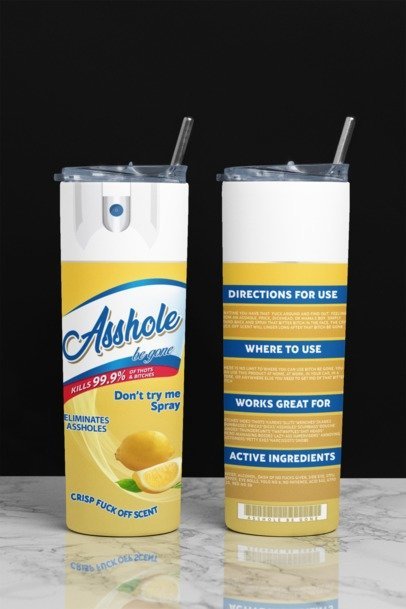 20 oz. Skinny Sublimation Tumblers- Be Gone Sprays