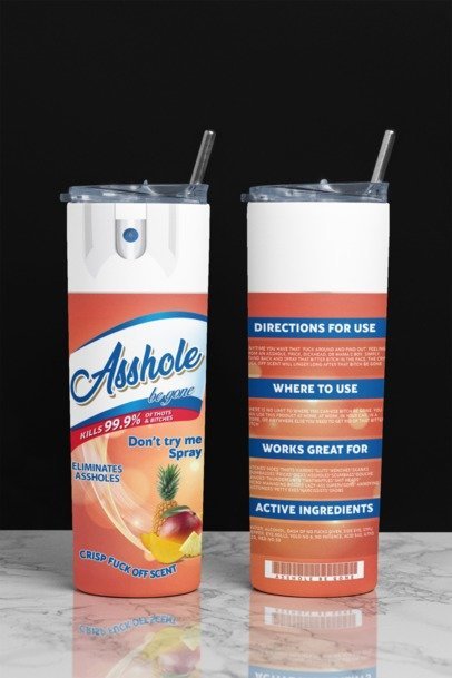 20 oz. Skinny Sublimation Tumblers- Be Gone Sprays