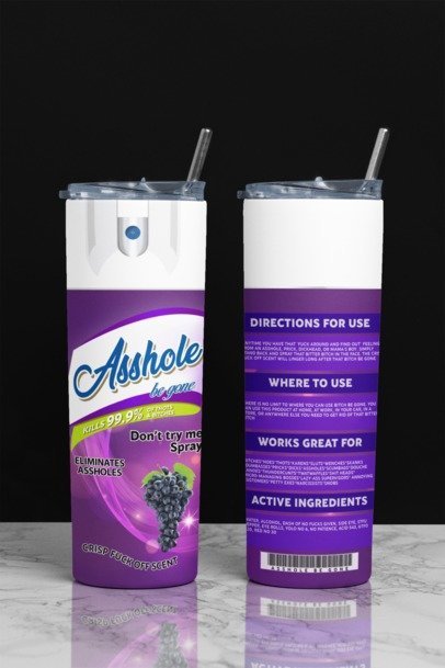 20 oz. Skinny Sublimation Tumblers- Be Gone Sprays