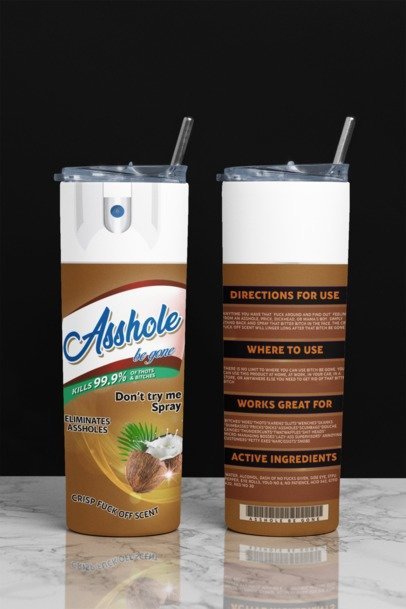 20 oz. Skinny Sublimation Tumblers- Be Gone Sprays
