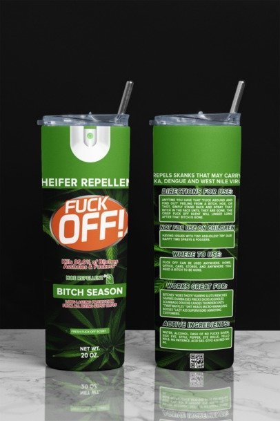 20 oz. Skinny Sublimation Tumblers-  F***k Off Spray
