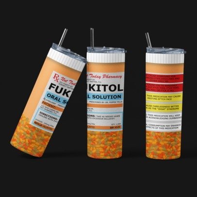 20 oz. Skinny Sublimation Tumbler- Prescription Bottles