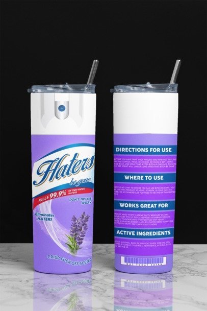 20 oz. Skinny Sublimation Tumblers- Be Gone Sprays
