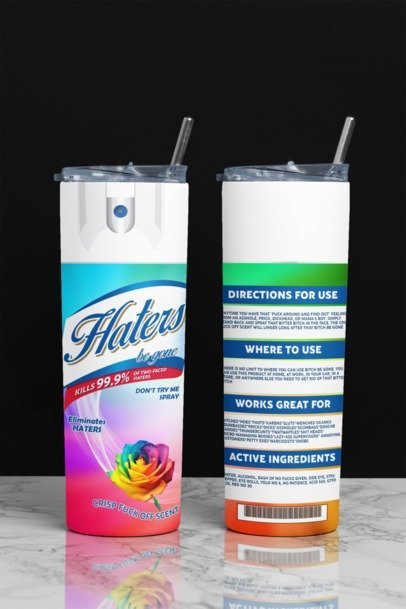 20 oz. Skinny Sublimation Tumblers- Be Gone Sprays