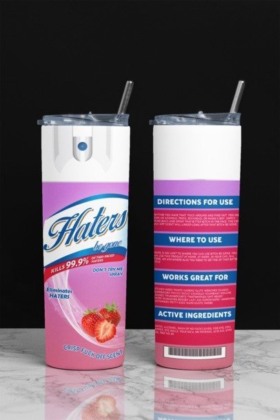 20 oz. Skinny Sublimation Tumblers- Be Gone Sprays