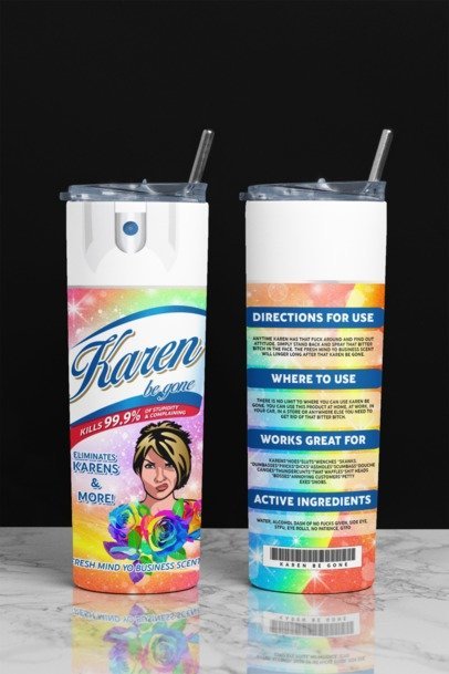 20 oz. Skinny Sublimation Tumblers- Be Gone Sprays