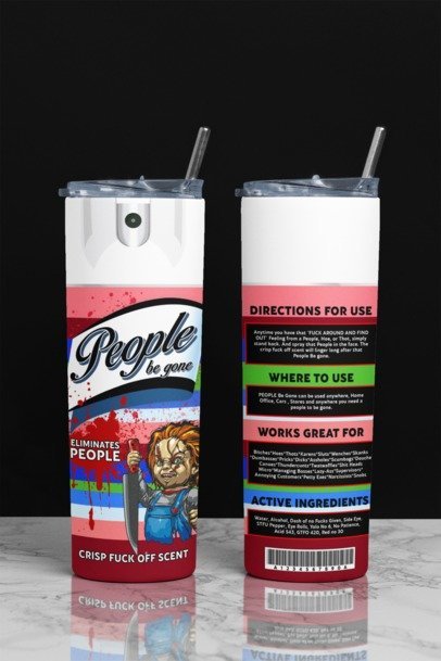 20 oz. Skinny Sublimation Tumblers- Be Gone Sprays