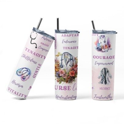 20 oz Skinny Sublimation Occupation Tumblers