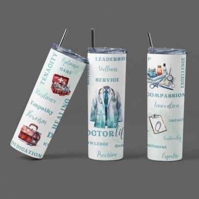 20 oz Skinny Sublimation Occupation Tumblers