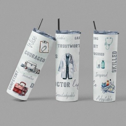 20 oz Skinny Sublimation Occupation Tumblers