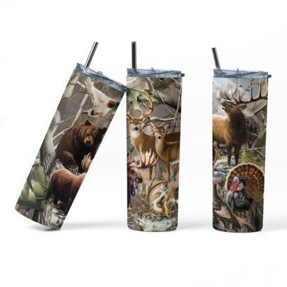 20 oz. Skinny Sublimation Tumblers- Hunting Group 1